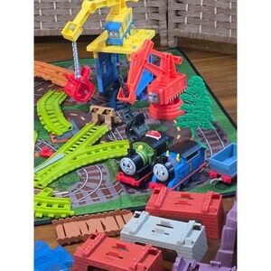 Thomas & Friends TrackMaster Train Set Lot Thomas Percy Cranky Crane Play Mat